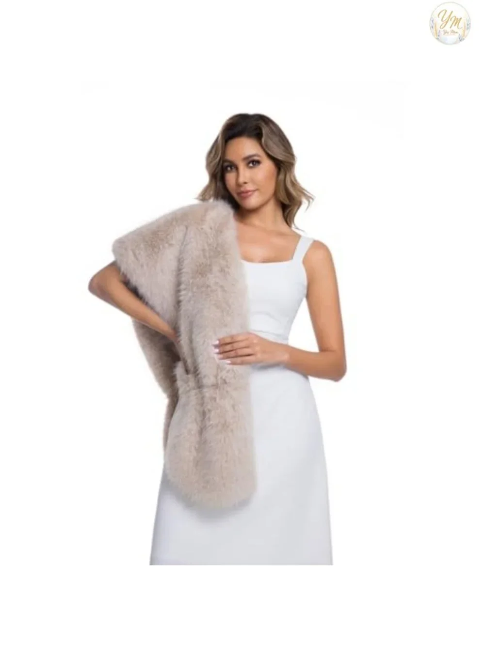 Faux Fur Collar Scarf Wrap Winter Stole Shawl Shrug Neck Warmer Bridal Party